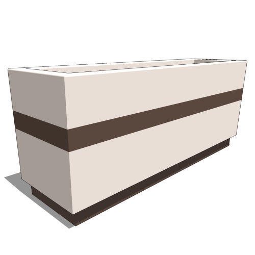 CAD Drawings BIM Models Planters Unlimited Designer Rectangular Planter With Accent Stripe