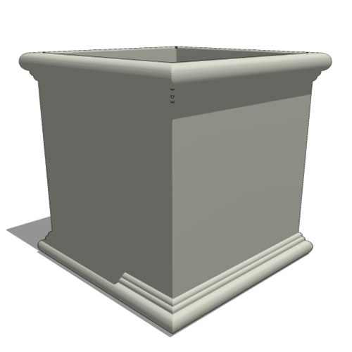 CAD Drawings BIM Models Planters Unlimited Sienna Square Fiberglass Planter