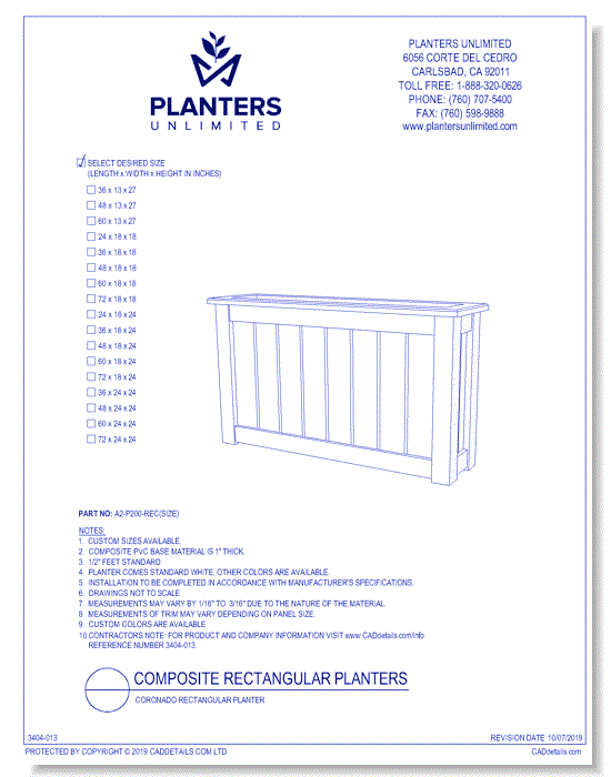 Coronado Composite Rectangular Planter