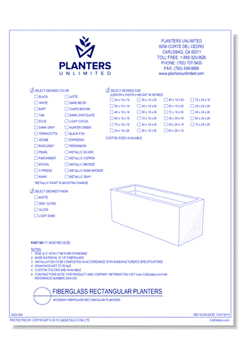 Modern Fiberglass Rectangular Planters