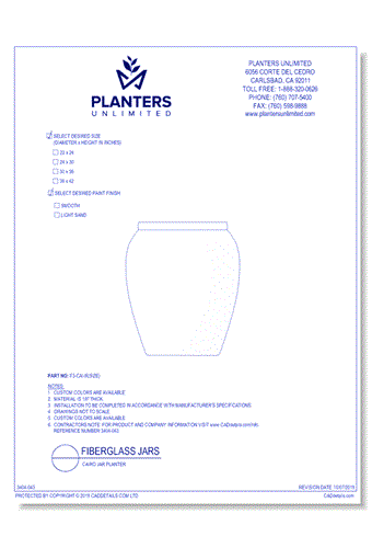 Cairo Fiberglass Jar Planter