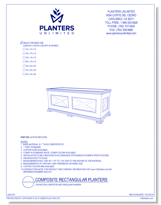 Lexington Composite Rectangular Planter