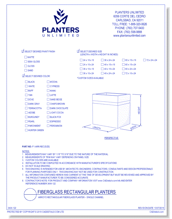 Arroyo Rectangular Fiberglass Planter – Single Channel