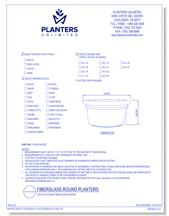 Orvieto Round Fiberglass Planter