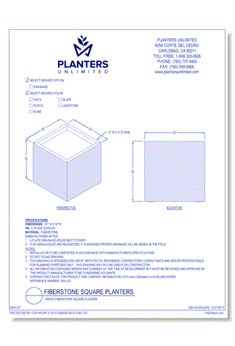 Verso Fiberstone Square Planter