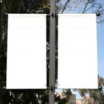 View Two-Way Pole Mount Ball Finial Banner Bracket Pair