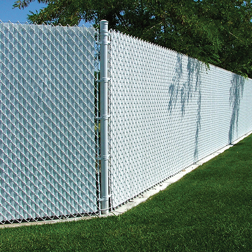 Chain Link Fence with Factory Inserted Slats - CADdetails