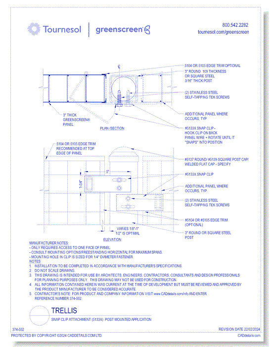 Snap Clip Attachment (5133X): Post Mounted Application