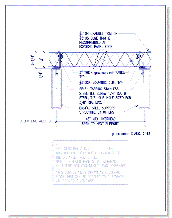 Overhead/Horizontal Trellis: Horizontal Panel - Surface Mount