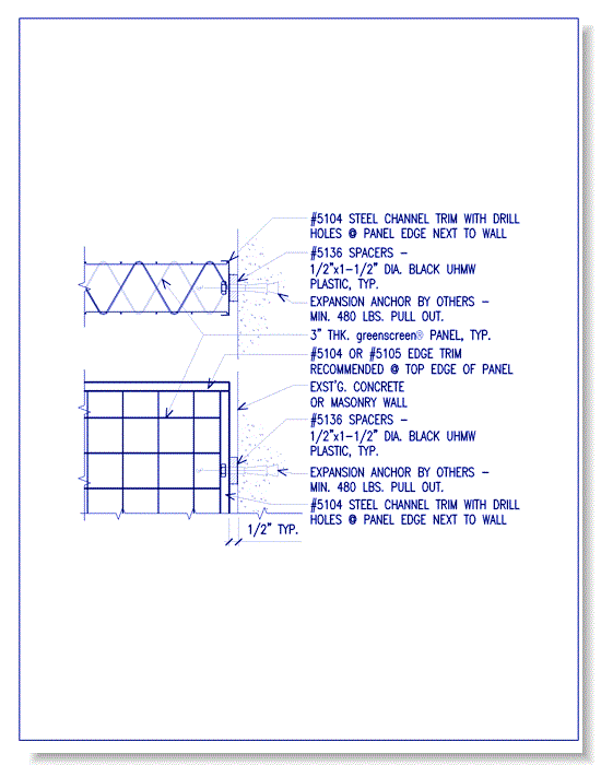Trellis Trim Connection (5104): Wall Mounted Application, Plan View