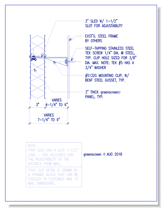 Gussetted Attachment (5132G): Steel Mounted Application, Section View