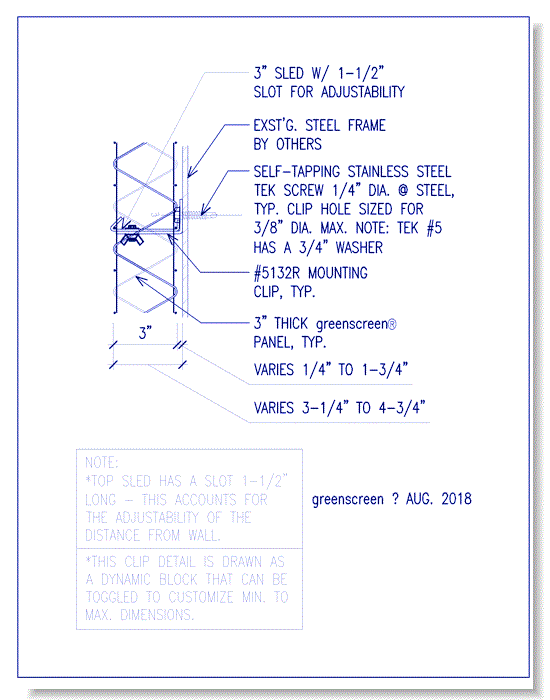 Adjustable Mounting Attachment (5132R): Steel Mounted Application, Section View