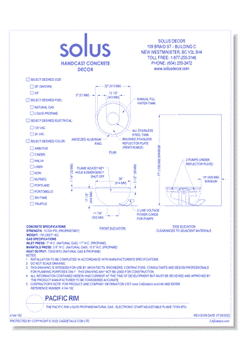 The Pacific Rim Liquid Propane/Natural Gas - Electronic Start/Adjustable Flame 73'500 BTU 