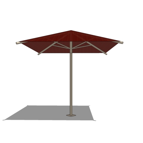 10' x 10' Square Umbrella with 8' Height, Glide Elbow™, and In-Ground Mount