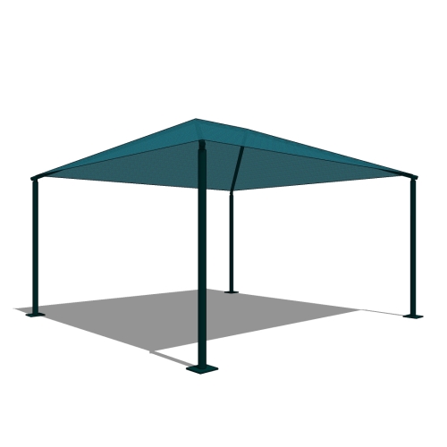 16' x 16' Square Shade with 8' Height, Glide Elbow™, and In-Ground Mount