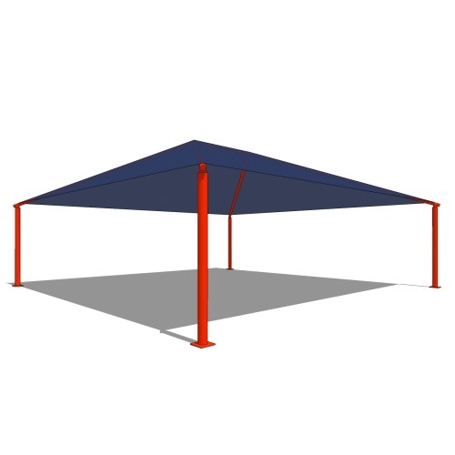 30' x 30' Square Shade with 8' Height, Glide Elbow™, and In-Ground Mount
