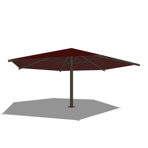 24' Hexagon Umbrella with 8' Height, Glide Elbow™, and In-Ground Mount
