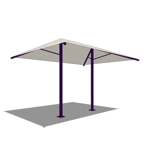 16' x 12' Dual Column Umbrella with 8' Height, Glide Elbow™, and In-Ground Mount