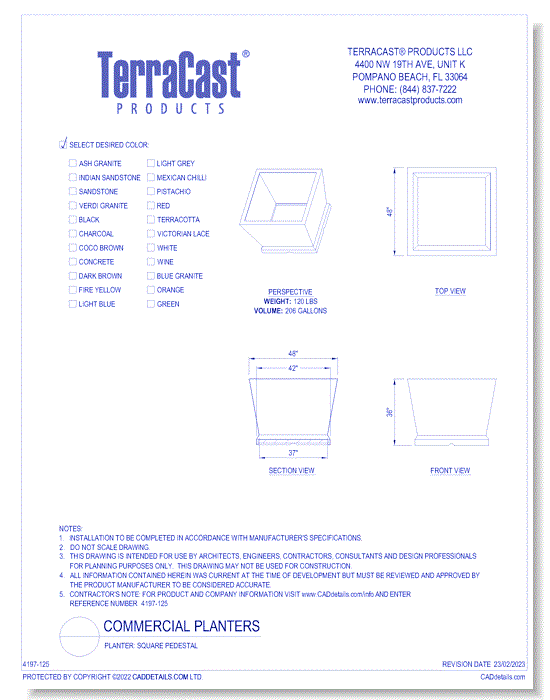 Planter: Square Pedestal