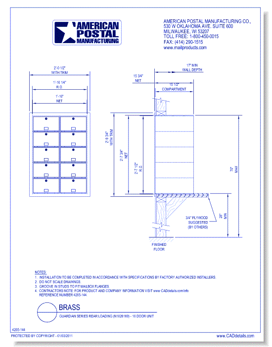 Guardian Series Rear Loading (N1026169) - 10 Door Unit