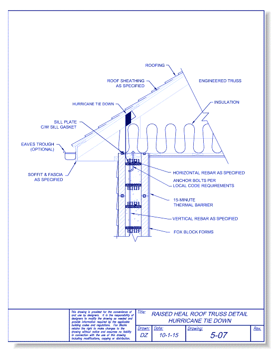 Raised Heal Roof Truss Hurricane Tie Down