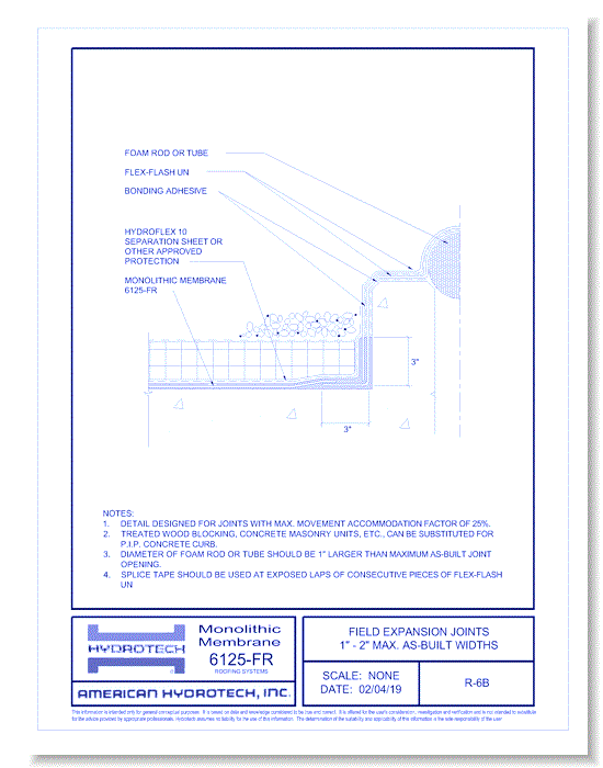Roofing: Field Expansion Joint 1"-2" Max. As-Built Width ( R-6B )