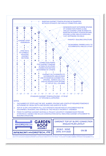 Garden Roof Assembly - GardNet: GardNet Top of Slope Connection – Angled Plan Layout ( GN-3B )