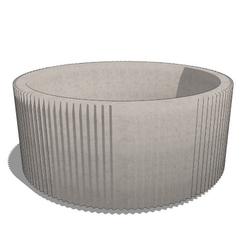 PC84RF: 7' Round Concrete Planter - Fluted