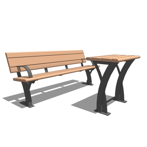 Parker Park Bench and 30" Table Combo ( PKB-6/PKT-30 )