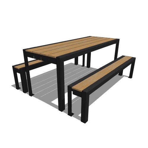 Model WN6-4461: Wynne Picnic Table - 72 x 30inch Table Top, Six Foot Bench, Surface Mount