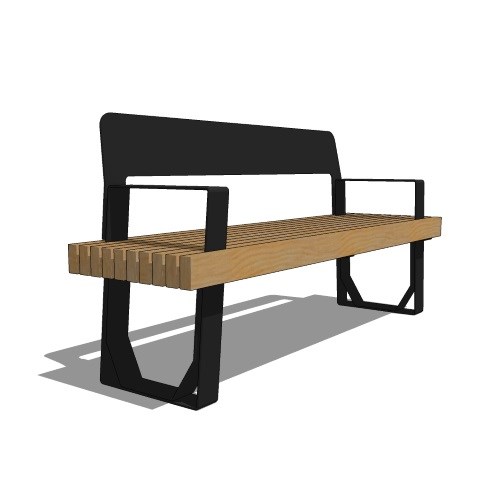 Model FS1-1000: FUSE Backed - Six Foot, Backed Bench, Ipe