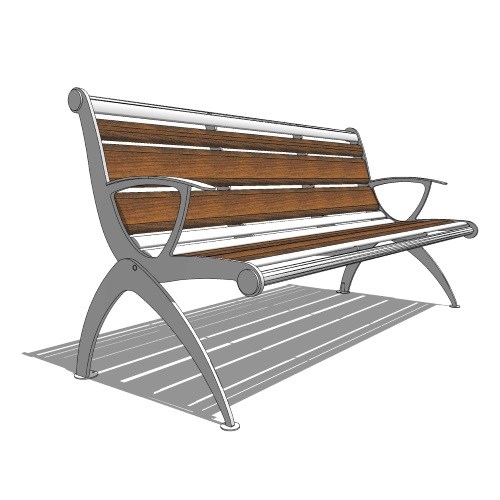 Boomerang Bench With Arms (PS-2053-14-ALW)