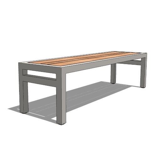 Skyline Picnic Bench With Tropical Wood Slats (PS-1010-AL-WD3)