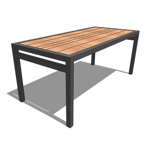 Skyline Picnic Table With Tropical Wood Slats (PS-1010-AL-WD3)