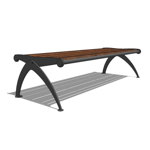 Boomerang Backless Bench (PS-2054-16-AL-WD3)