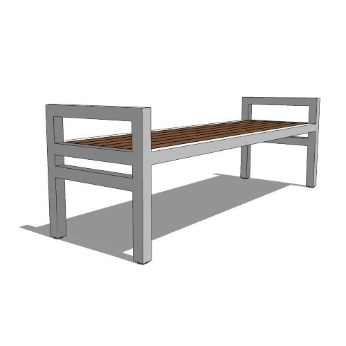 Skyline Backless Bench With Arms (PS-1026-AL-WD3-72)