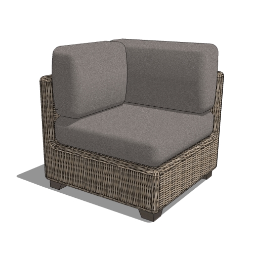 Veranda Sectional Corner Chair, Driftwood (CHSPR8003-DW-WT)