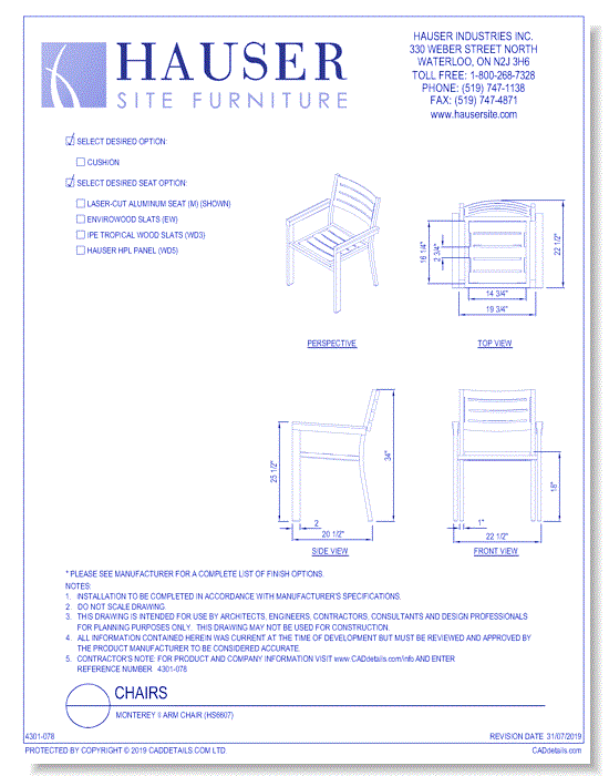 Monterey ll Arm Chair (HS6607)