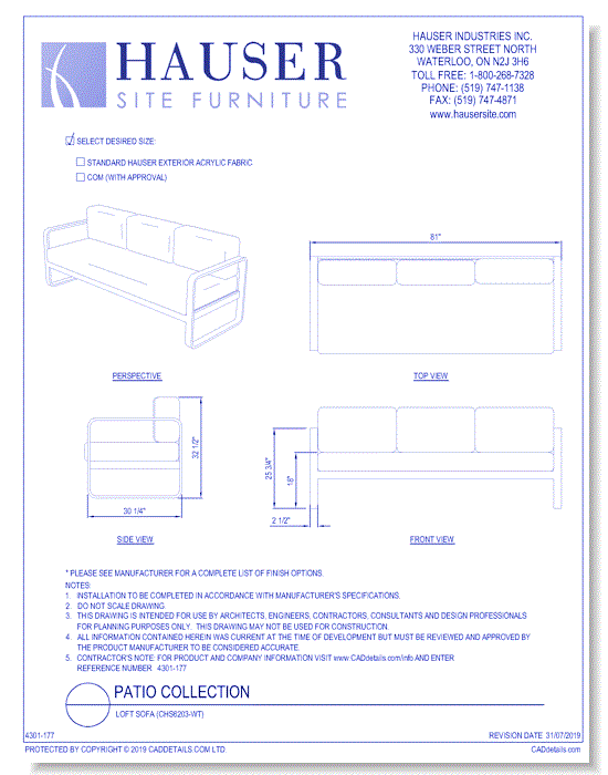 Loft Sofa (CHS6203-WT)