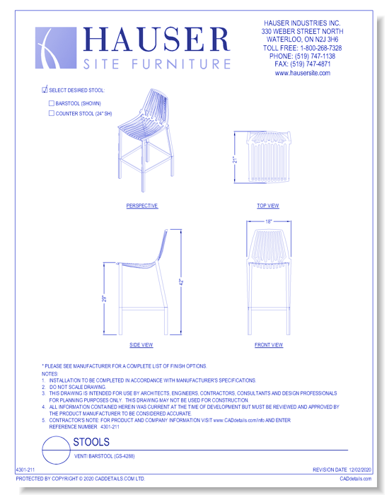 Venti Barstool (GS-4288)