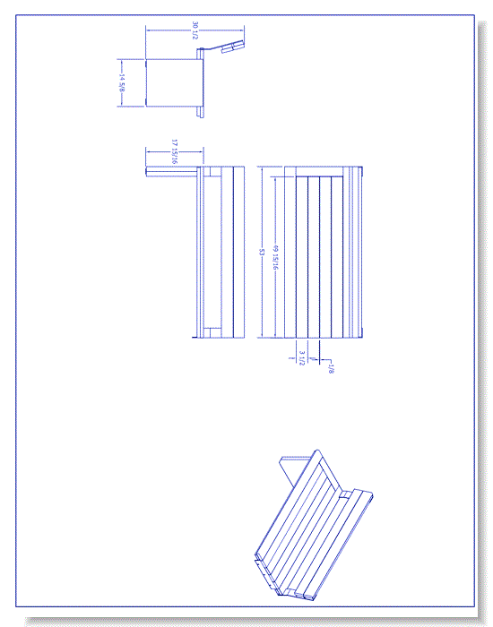 Ridgewood Modular Bench, 1 Left Leg (PS-692MR-1LL-AL-53-WD3-WD3)