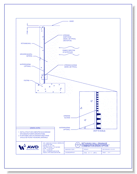 AWD-100	Retaining Wall Drainage - Combination Drain