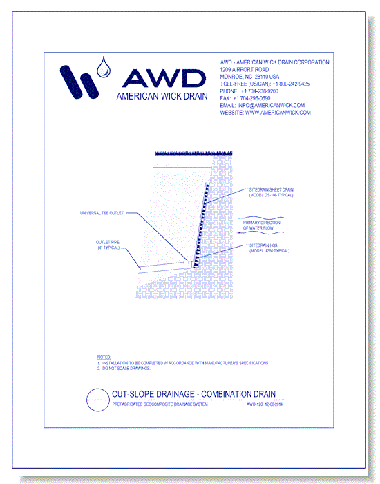 AWD-120	Cut-Slope Drainage - Combination Drain