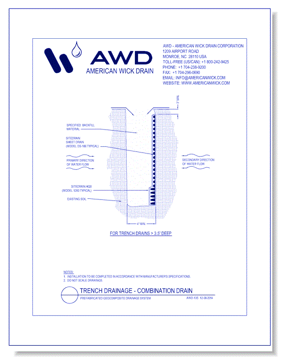 AWD-135 Trench Drainage - Combination Drain