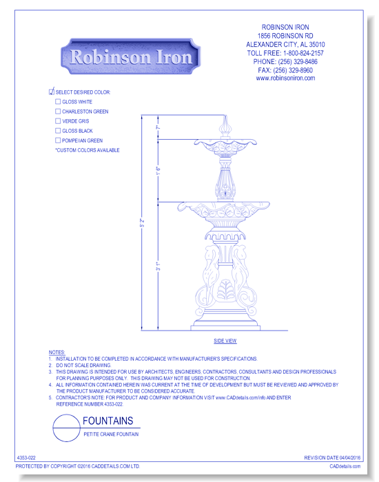Petite Crane Fountain