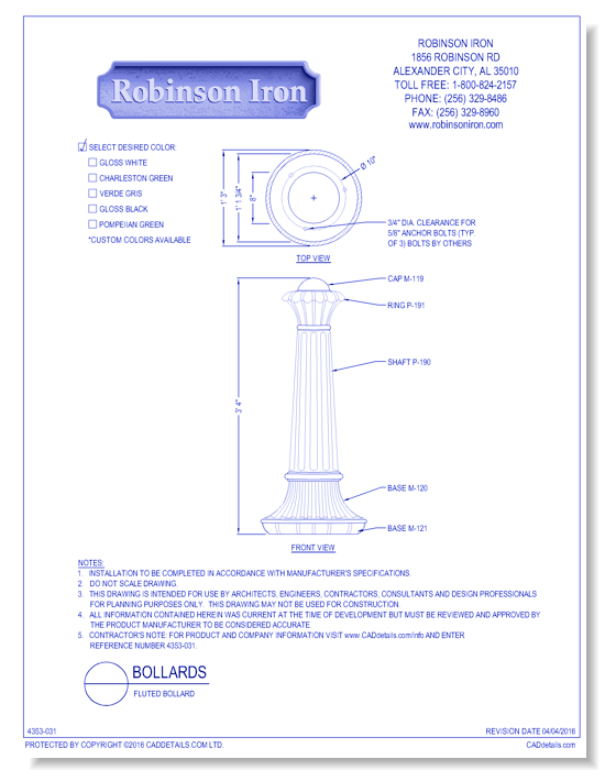 Fluted Bollard