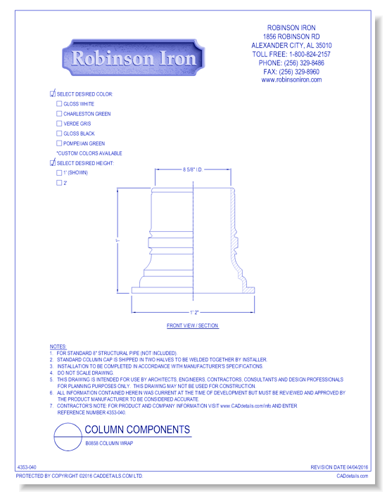 B0858 Column Wrap