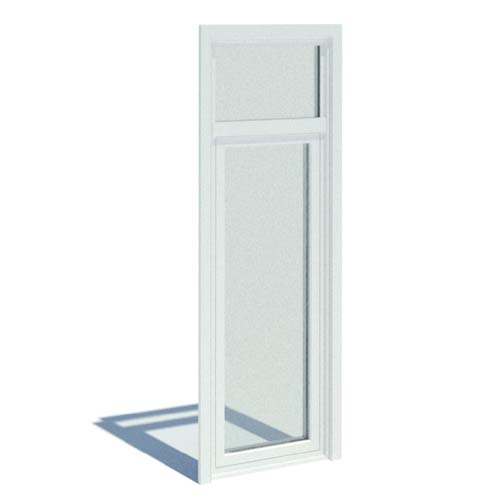 Series 7000 Doors: Standard Nail On - Inswing with Standard Hardware, Standard Sill with Transom and 4" Kick Plate