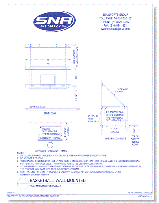 Wall-Mounted Stationary 4-6
