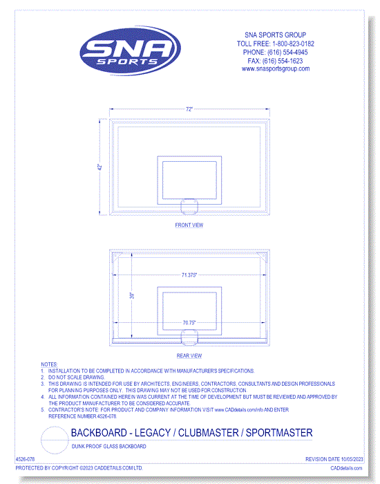 Dunk Proof Glass Backboard